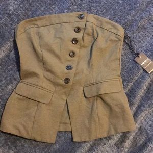 Strapless, blazer styled shirt